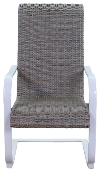 Courtyard Casual Santa Fe Wicker Spring Chairs, Set of 4, White