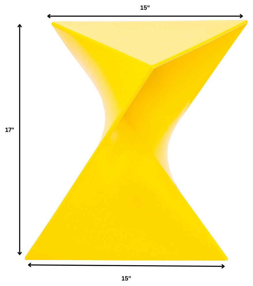 Leisuremod Randolph Modern Triangle Accent Side End Table, Yellow, Singles