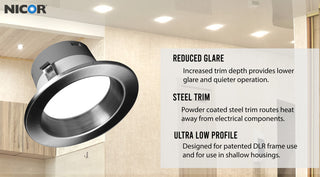 DLR(v6) Recessed LED Downlight, Nickel, Selectable Cct, 1 Pack