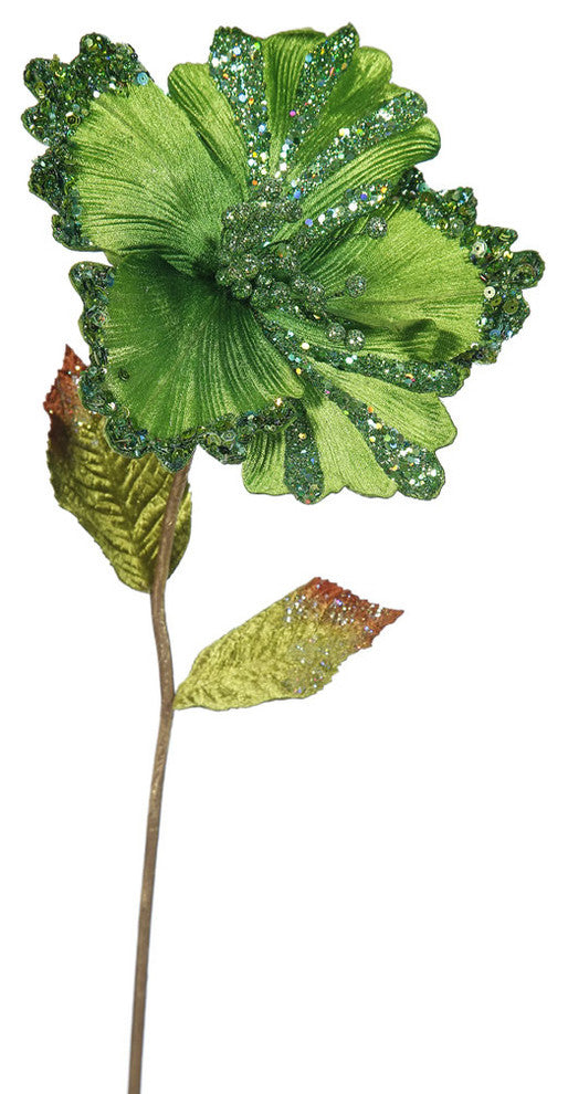 Vickerman 23" Hibiscus, 8" Flower, Set of 3, Lime