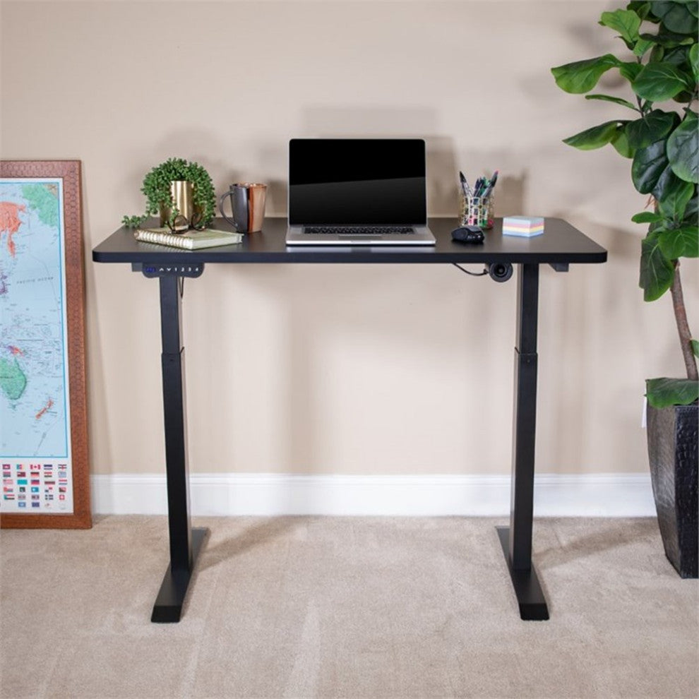 Electric Height Adjustable Standing Desk - Table Top 48" Wide - 24" Deep (Black)