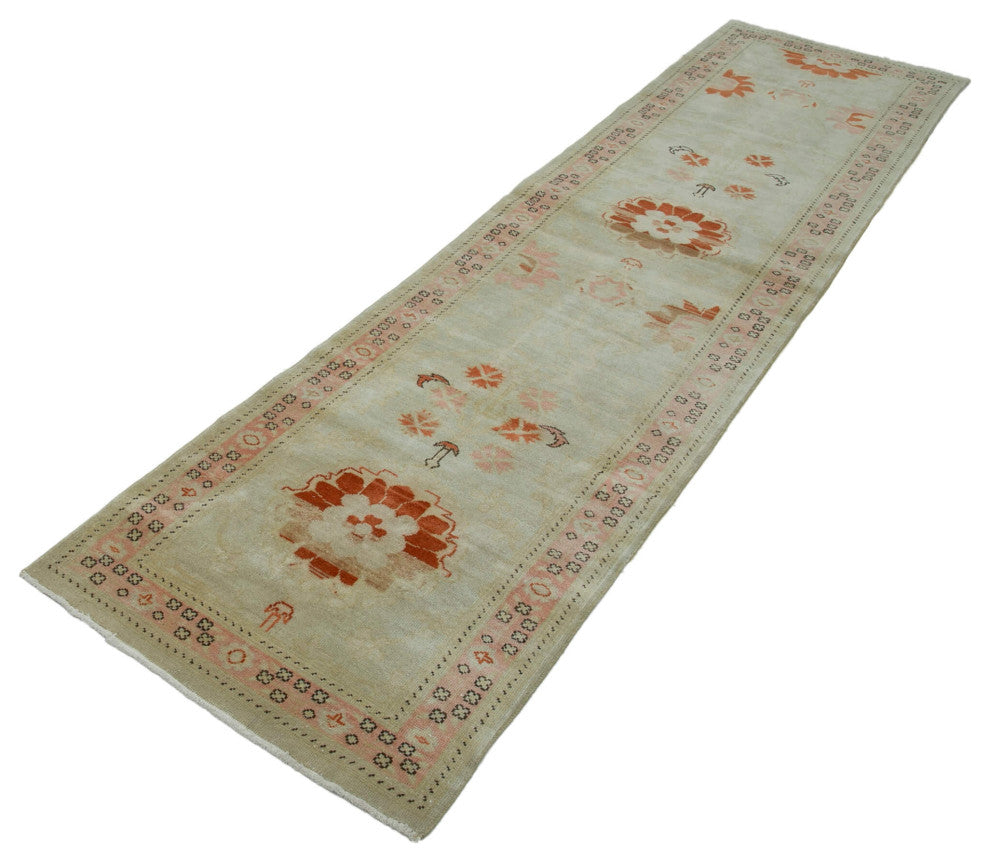 Rug N Carpet - Hand-Knotted Oriental 2' 6" x 10' 3" Runner Oushak Area Rug