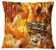Shiny Orange Gold Foil Contemporary Throw Pillow, 18"x18"