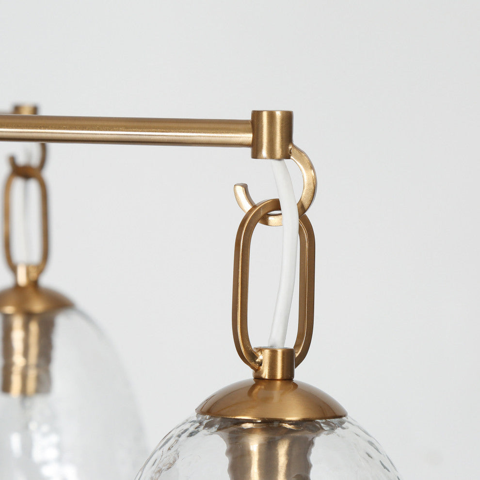 LNC Polished Gold Modern Textured-Glass Chandelier, Radial Design, 5 Lights