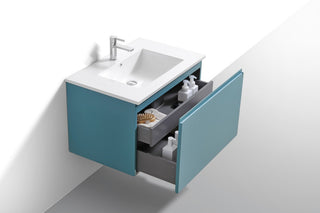 Balli 32'' Wall Mount Modern Bathroom Vanity, Teal Green