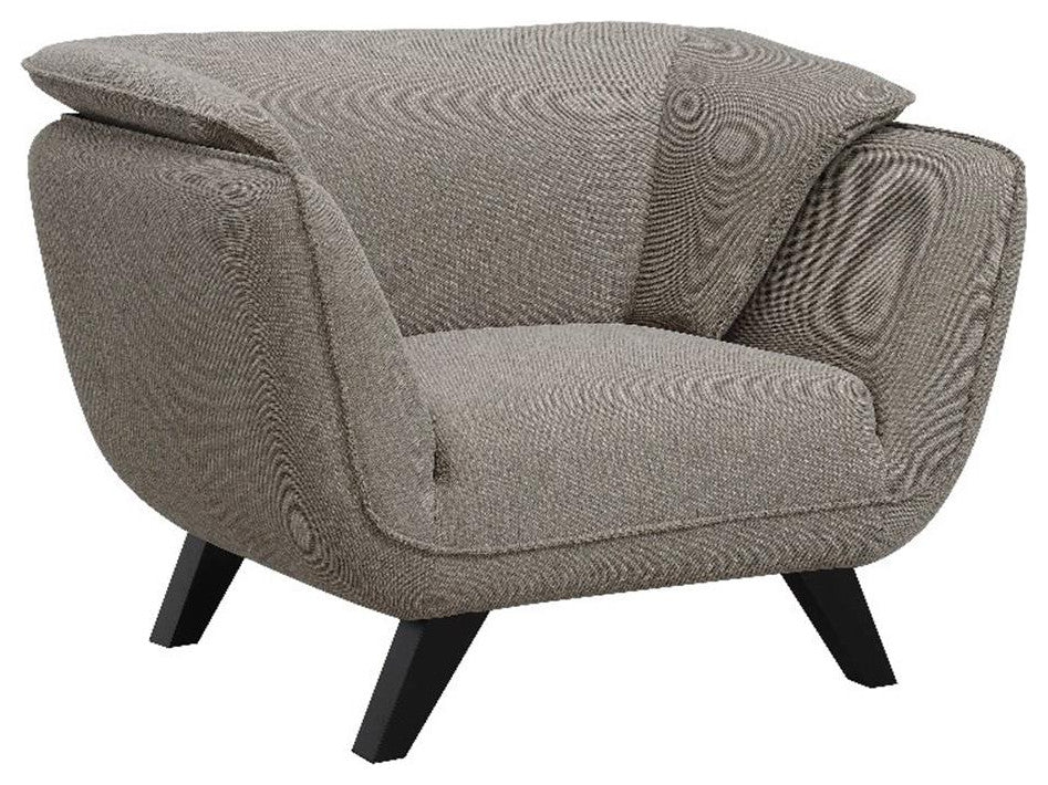 ACME Furniture Nayeli Upholstered Fabric Accent Chair with Wood Frame in Brown