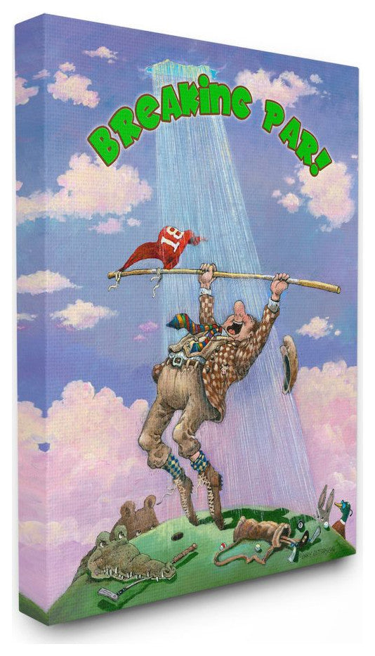 Stupell Industries Breaking Par Funny Golf Cartoon Sports Design, 30"x40"