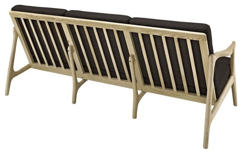 Modern Contemporary Sofa, Chocolate Fabric