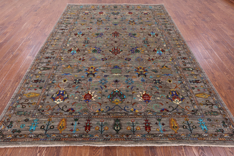 8' 5" X 11' 3" Hand Knotted Persian Tabriz Wool Rug - Q12148