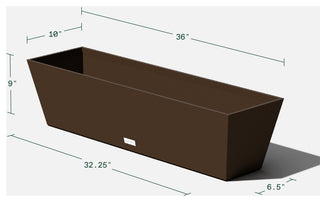 Veradek Pure Series Window Box, Espresso, 36 Inch, 1 Pack