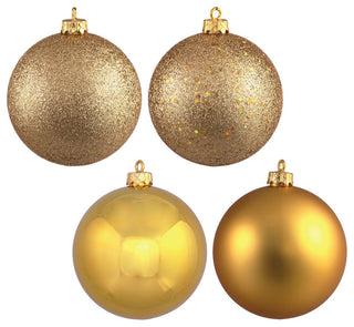 6" Gold 4 Finish Ball Asst 4/Bag