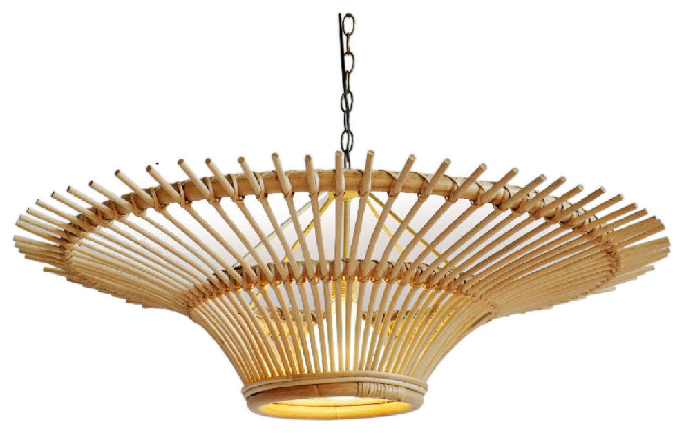 Rattan Sun Ray Pendant Small
