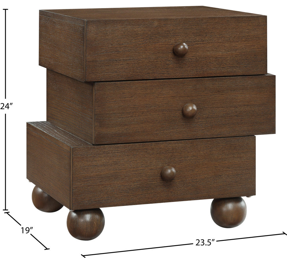 Askew Oak Veneer Nightstand, Brown