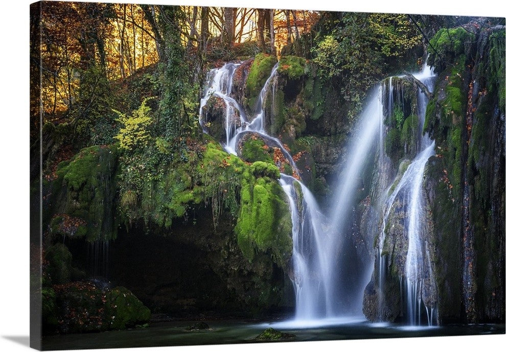 "Cascades des Tufs" Wrapped Canvas Art Print, 36"x24"x1.5"