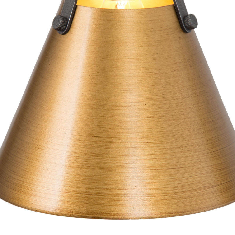 3-Lights Antique Gold and Gray Contemporary LED Kitchen Island Lamp