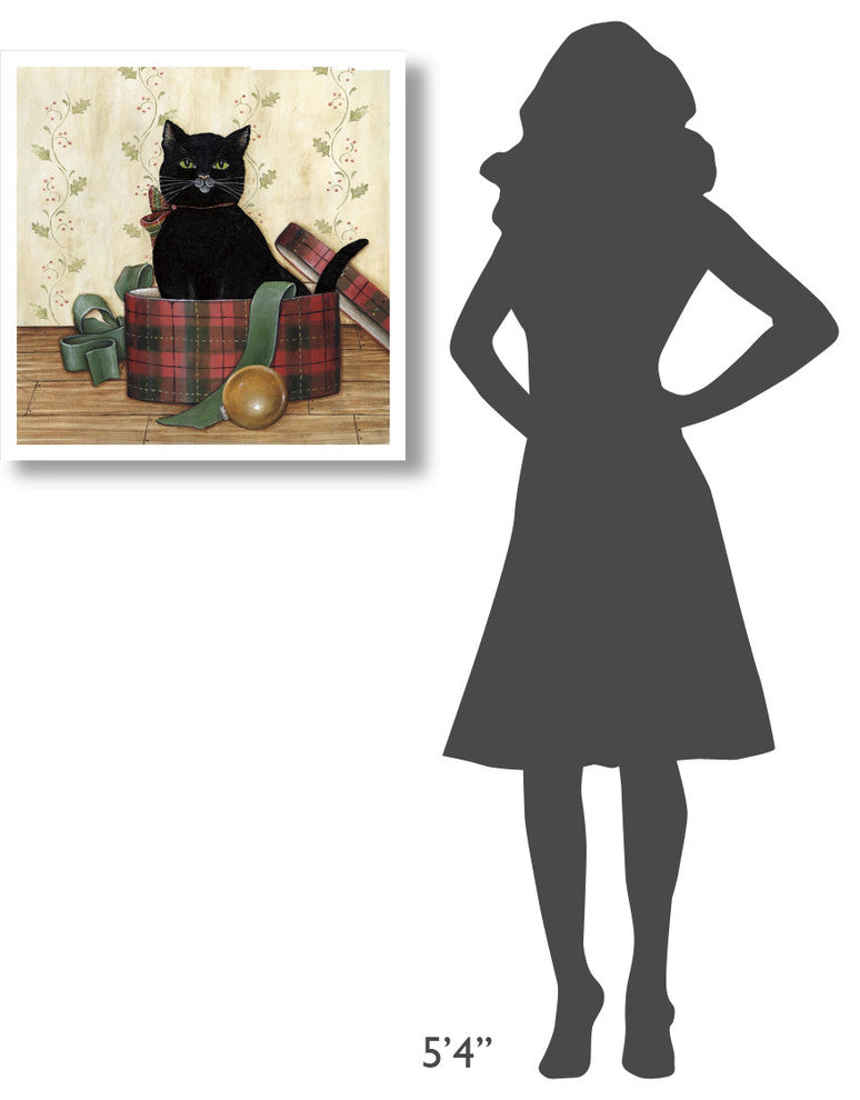 "Christmas Kitty IV" Digital Paper Print by David Carter Brown, 26"x26"