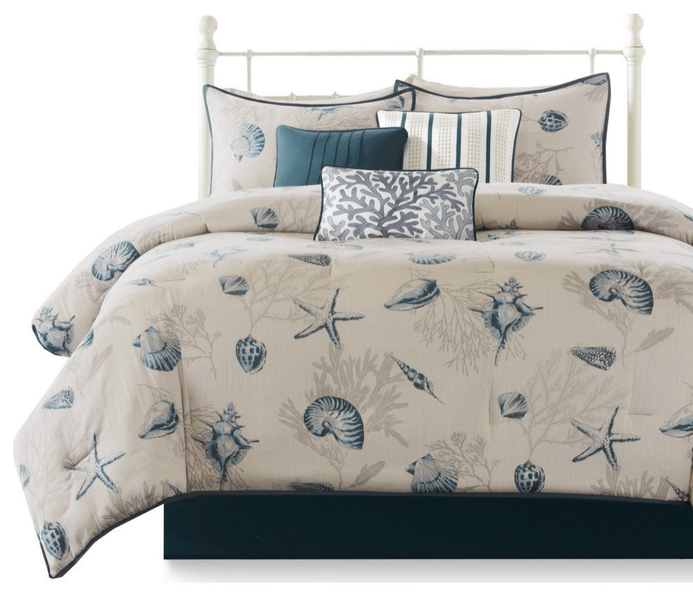 Madison Park Printed 7-Piece Comforter Set, Queen, Comforter Set