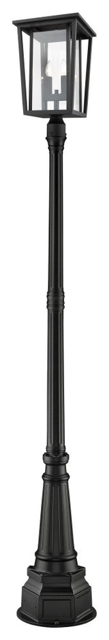 Seoul 2-Light Outdoor Post Mounted Fixture Light In Black