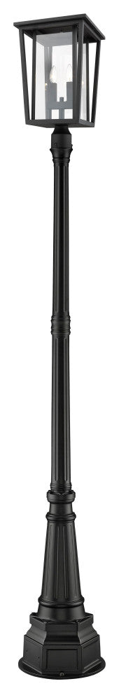 Seoul 2-Light Outdoor Post Mounted Fixture Light In Black