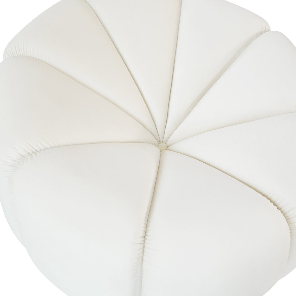 Marshmallow Cream Velvet Lounge Chair - Cream