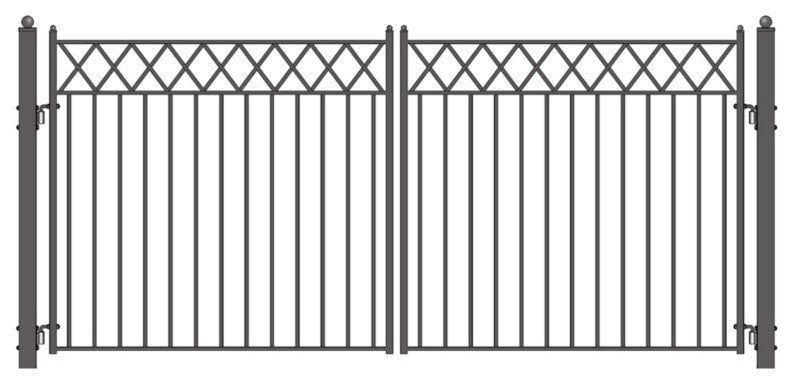 Aleko Driveway Gates Iron Wrought Steel Stockholm Style, 18'