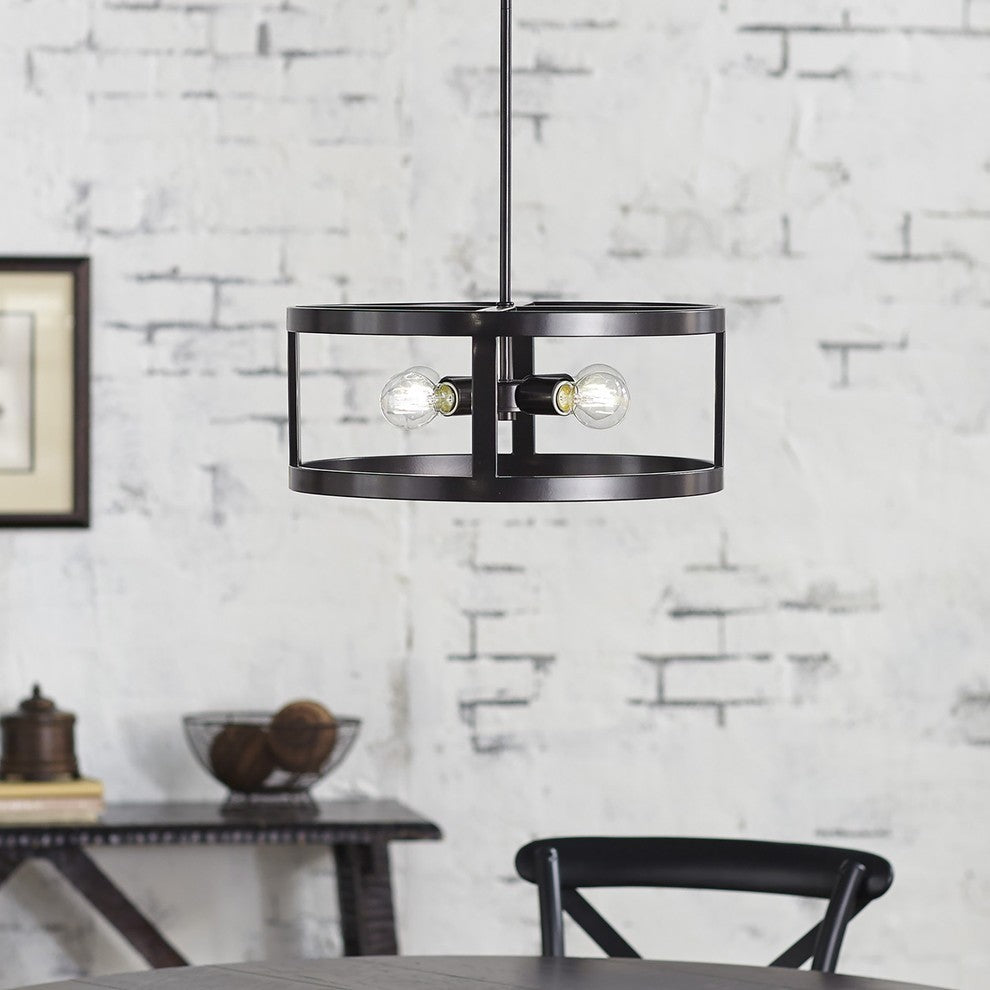 Athenae 4-Light Convertible Ceiling Pendant Light With LED Bulbs, Dark Bronze