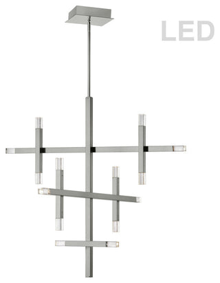 Contemporary Linear Chandelier Francesca 56W, Polished Chrome
