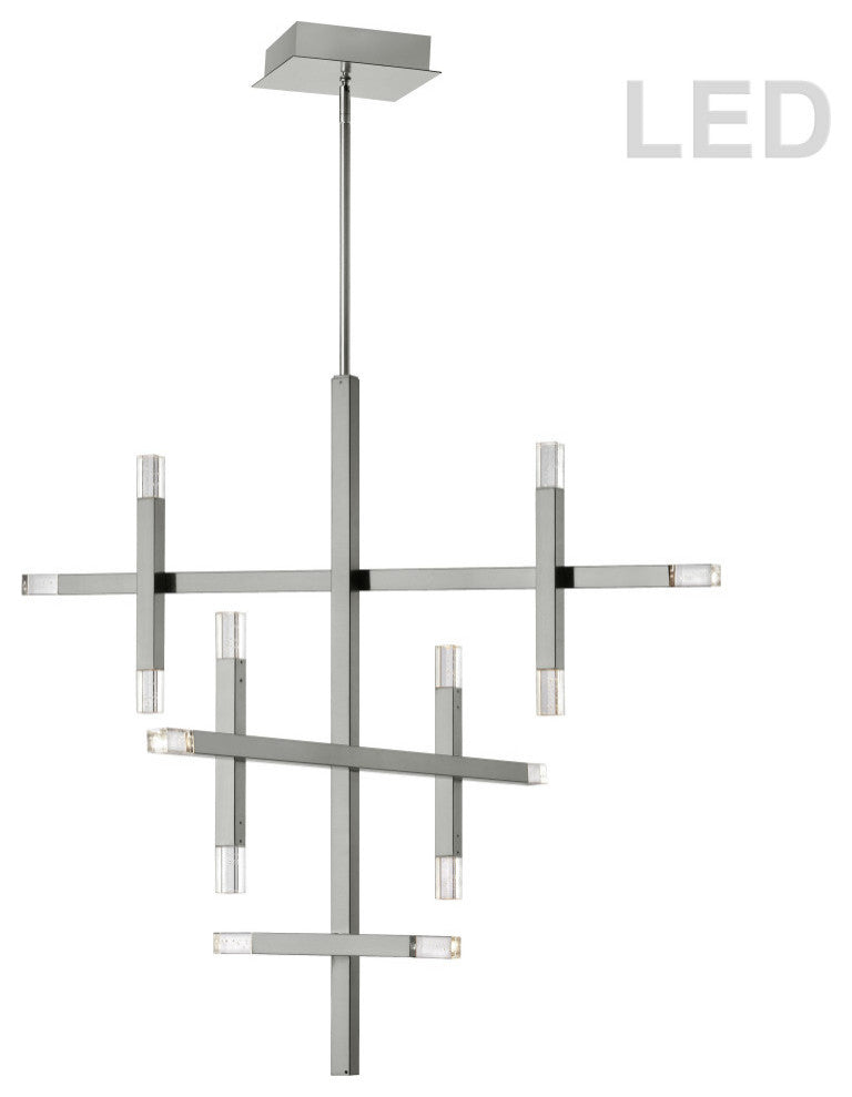 Contemporary Linear Chandelier Francesca 56W, Polished Chrome