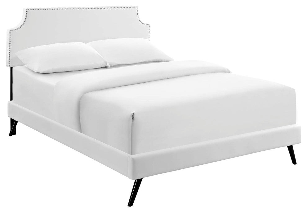 Corene Queen Platform Bed with Round Splayed Legs