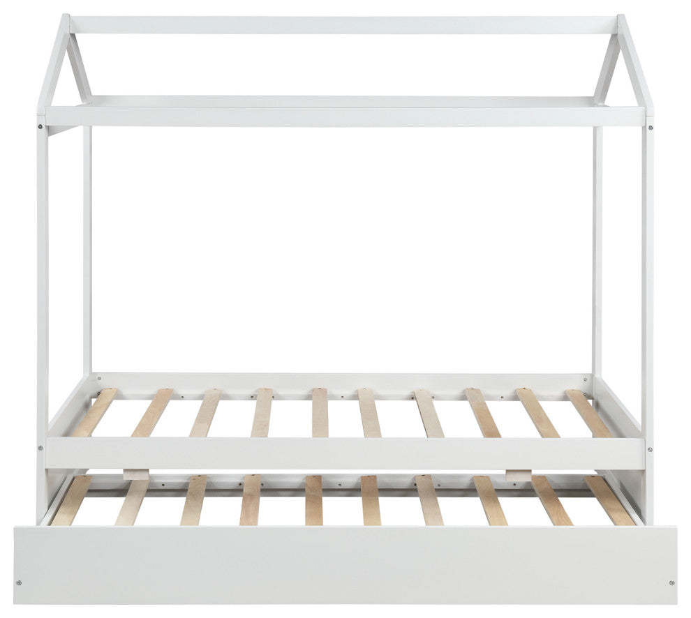 Gewnee House Bed with Trundle, can be Decorated in White
