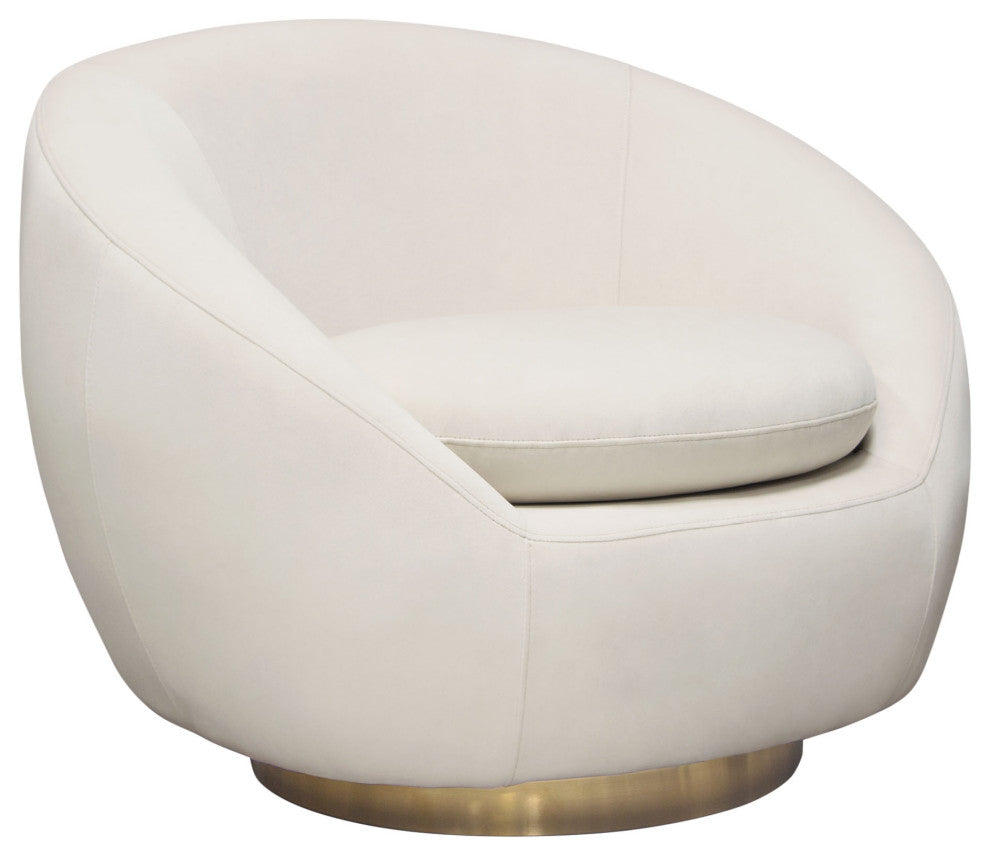Celine Swivel Accent Chair, Light Cream