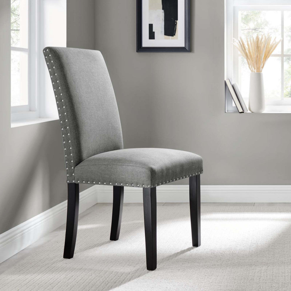 Parcel Dining Upholstered Side Chair, Light Gray
