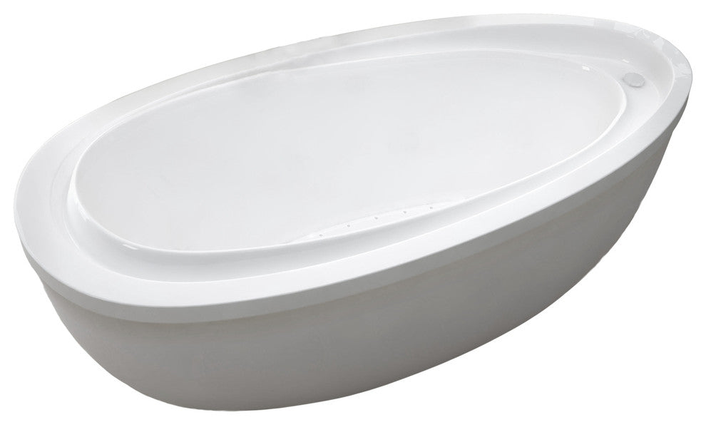 Renoir 38 x 71 Oval Freestanding Air Jetted Bathtub with Reversible Drain
