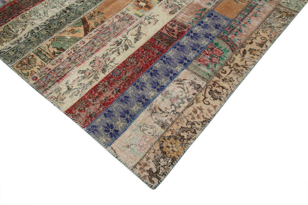 Rug N Carpet - Handwoven Turkish 6' 7" x 9' 10" Unique Patchwork Area Rug