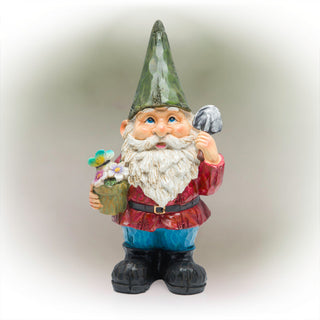 Gnome with Flower Pot Statue