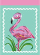 Double Applique Flamingo Polyester Garden Flag