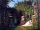 Eastman Johnson Hollyhocks Premium Canvas Print
