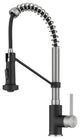Bolden Commercial Style 2-Function Pull-Down 1-Handle 1-Hole Kitchen Faucet, Stainless Steel/ Matte Black