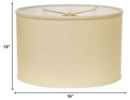 16" Parchment Biege Throwback Oval Linen Lampshade