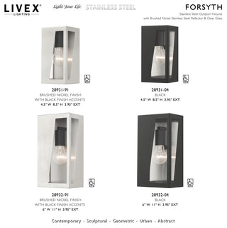 Livex Lighting Forsyth 1-Light Black Outdoor Small Wall Lantern
