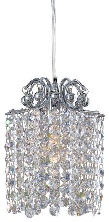 Milieu 1-Light Modern Mini-Pendant by Allegri, Firenze Crystal Blue