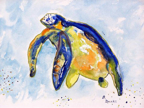 Blue Sea Turtle Door Mat 18x26