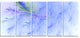 Light Blue Veins of Marble, Abstract Wall Art Canvas, 60"x28", 5 Panels
