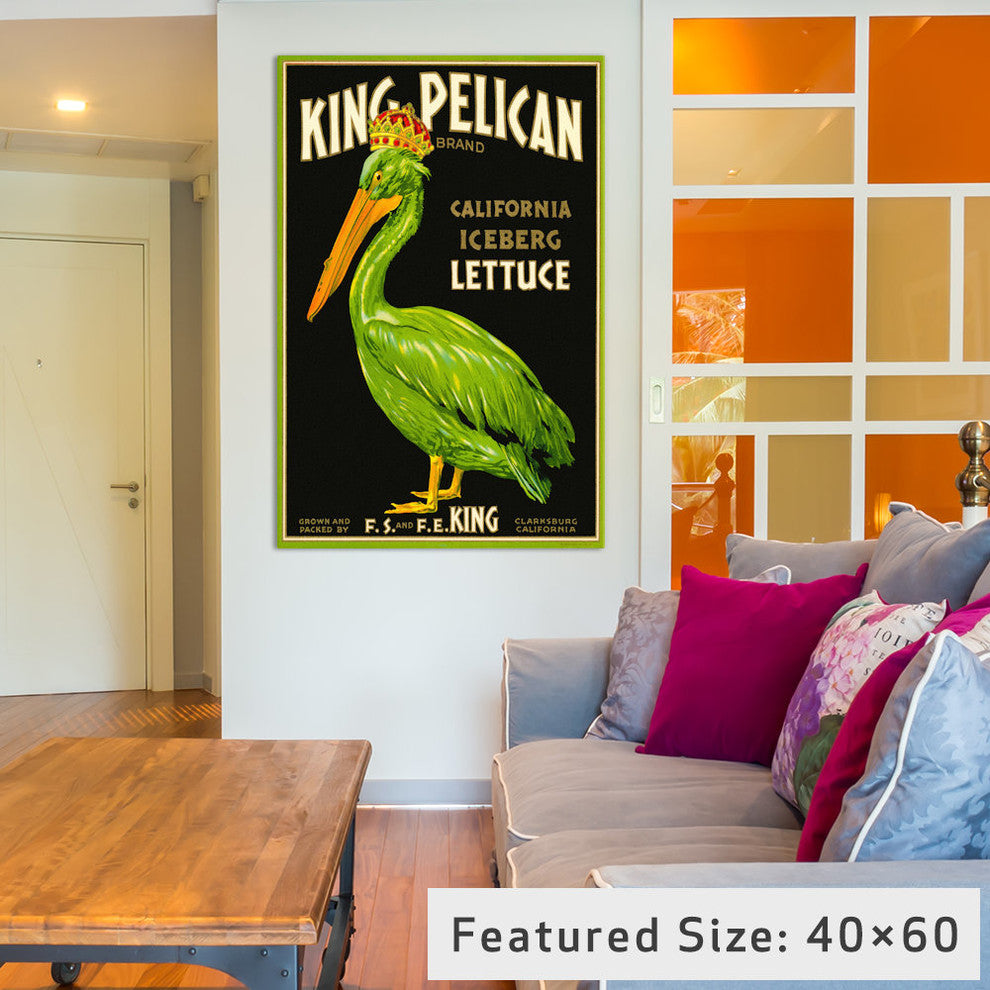 "King Pelican Brand Lettuce" by Print Collection, 40x26x1.5"