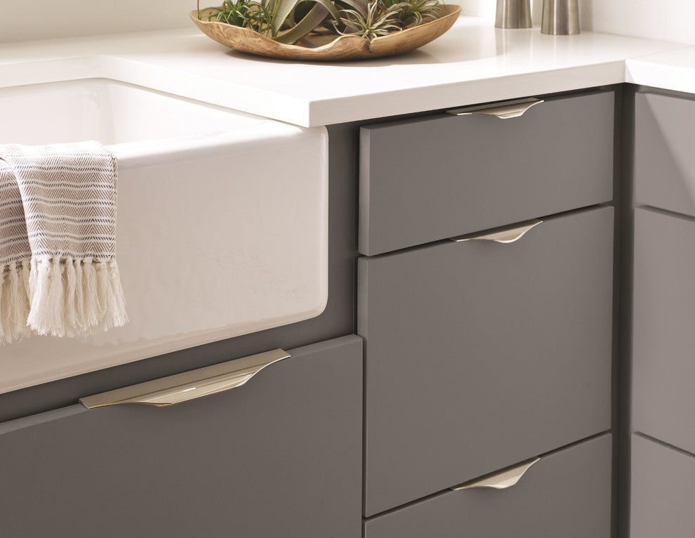 Amerock Aloft Cabinet Edge Pull, Polished Nickel, 4-3/16" Center-to-Center