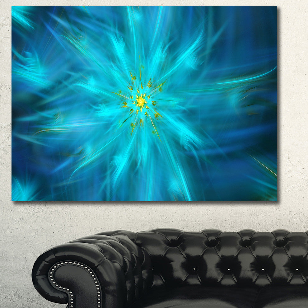 Amazing Dance of Blue Petals, Large Floral Canvas Art Print, 60x40