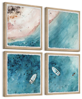 Sailing to the Vast Sea Quadriptych, 24"x24"