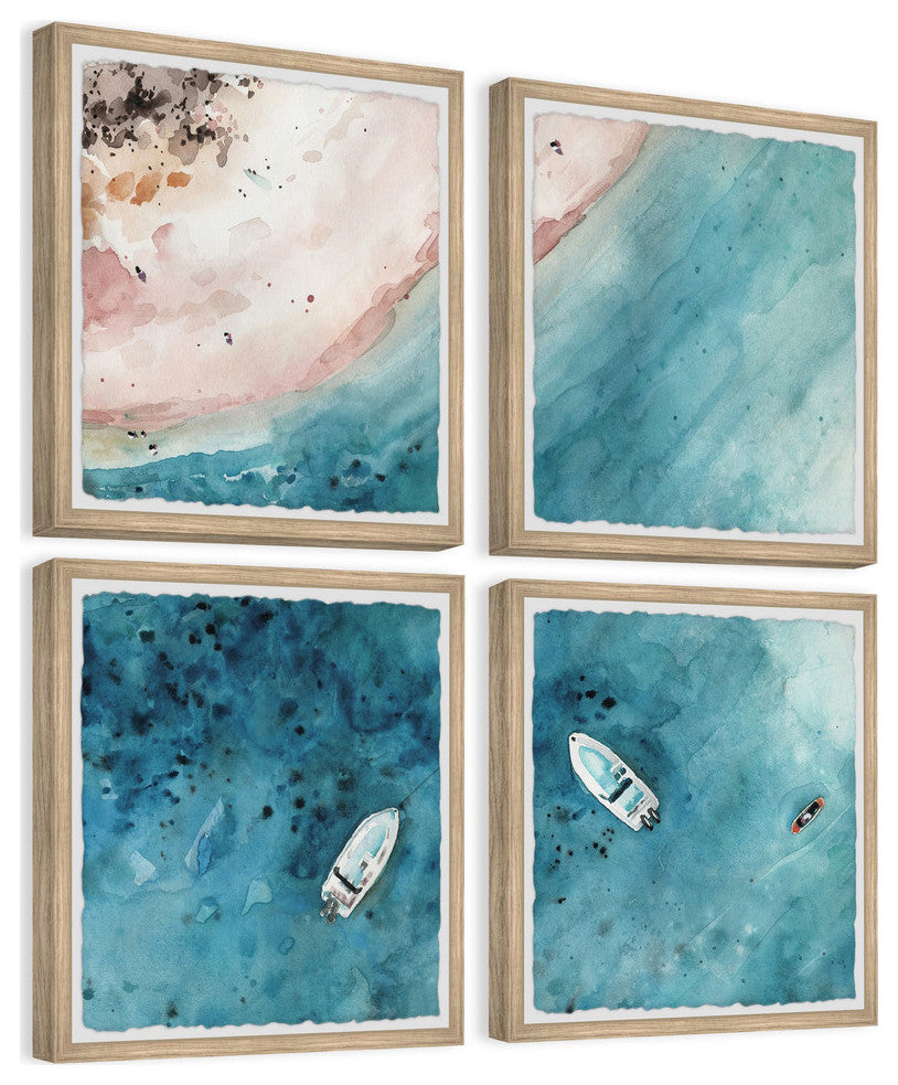 Sailing to the Vast Sea Quadriptych, 24"x24"