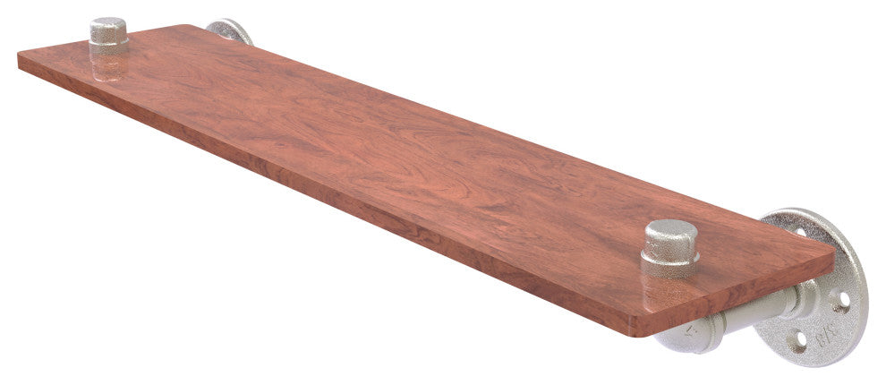 Pipeline Ironwood Shelf, Satin Nickel, 22"