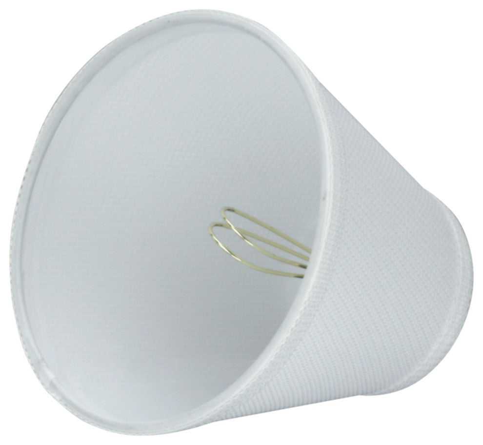 32107-9 Small Hardback Empire  Chandelier Clip On Lamp Shade White 3"x6"x5"
